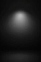 Dark studio backdrop with spotlight gradient effect photo
