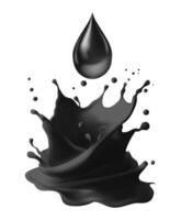 Quality Crude Oil Drop Isolated on Background, Shiny Droplet, Different from Similar Mesh gradient wes used vector