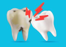 Dental toothache and wisdom teeth, tooth wrong tilted. Wisdom tooth eruption problems vector