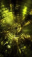 Bright yellow spatial tunnel through outer space. video