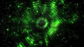 Bright green spatial tunnel in outer space. video