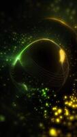 Golden spherical waves oscillate and change shape, creating a virtual cosmic abstraction. video