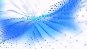Blue virtual waves sway smoothly on a white background video