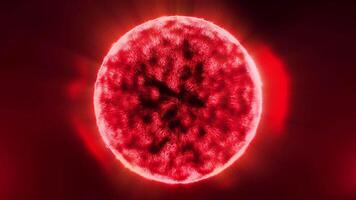A mysterious red energy sphere rotates in virtual space. video