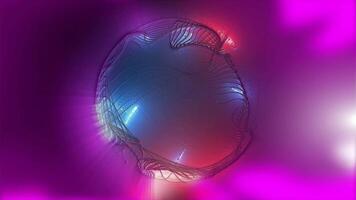 Energy abstraction. The virtual sphere plays with light and waves, emphasizing the creativity and attractive mystery of space. video