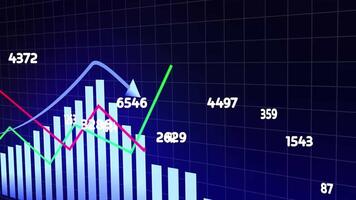 Animation digram graph chart financial investment concept. Economy trends animated background for business. Abstract background 4k animation video