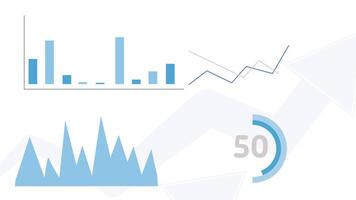 Animation set Analysis Data Technology, Graphs, Charts and Data Visualizations. Financial business diagram charts video