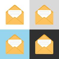 Mail envelope. Receiving SMS messages, notifications, invitations. Concept of delivery correspondence and letters. illustration in flat cartoon style vector