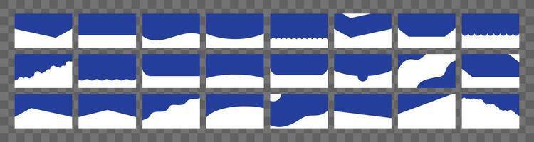 Separator Header for web page design. Flat illustration. Set of Template with different Shapes. Banners or Posters. Website border concept vector