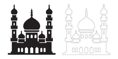 Mosque Art in Minimal Lines vector