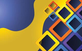 3d geometry background design with trendy colors vector