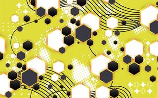 A golden hexagon geometric background vector