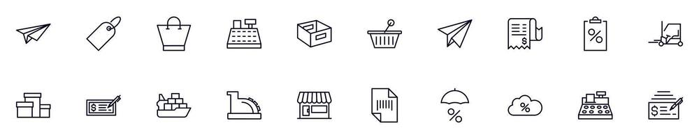 Commerce modern web icons for infographics. Simple linear illustration for apps, sites, infographics vector
