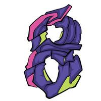 Number 8 Robot Design Abstract vector