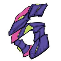 Number 6 Robot Design Abstract vector