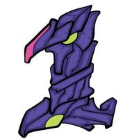Number 1 Robot Design Abstract vector
