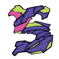 Number 5 Robot Design Abstract vector