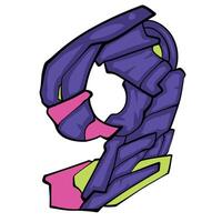 Number 9 Robot Design Abstract vector