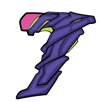 Number 7 Robot Design Abstract vector