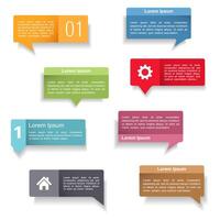 Colored speech bubbles set with icon vector