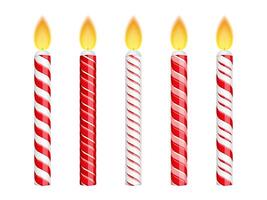 Red birthday candles isolated on whte background vector