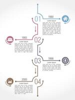 Vertical timeline infographics design template with numbers vector