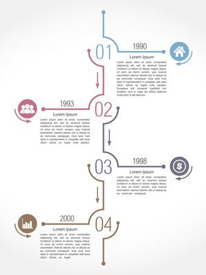 Vertical timeline infographics design template with numbers