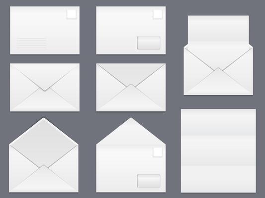 Envelopes and blank white paper