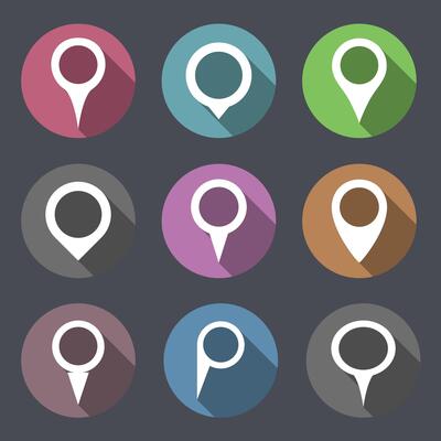 Flat map markers icons