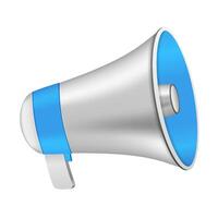 Blue loudspeaker on white background vector