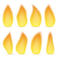 Transparent flame of different shapes vector