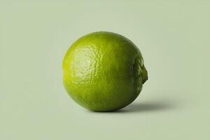 A lime is shown on a green background photo