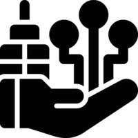 ERP Solution, ERP Service Glyph Solid Icon vector