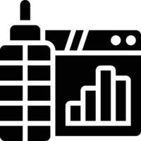 ERP Website, ERP Dashboard Glyph Solid Icon vector