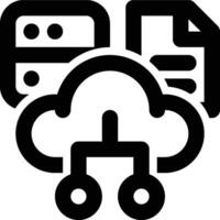 Cloud Server, Cloud Storage Outline Icon vector