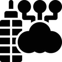 ERP Cloud, Cloud Computing Glyph Solid Icon vector