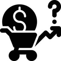 Sales Forecasting, Market Prediction Glyph Solid Icon vector