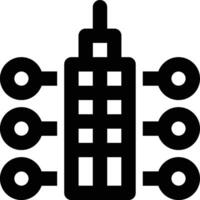 Enterprise Central Component, ERP Architecture Outline Icon vector