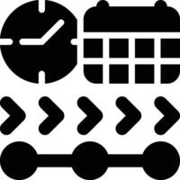 Time Tracking, Time Tracker Glyph Solid Icon vector