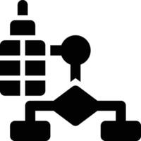 ERP Algorithm, Business Decision Glyph Solid Icon vector