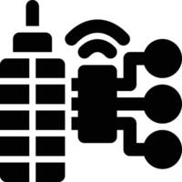 Smart ERP, IoT ERP Glyph Solid Icon vector