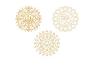 Three different designs of doilies vector