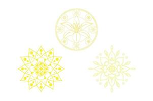 Yellow mandalas on white background vector
