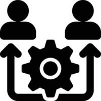 CRM, Customer Relationship Management Glyph Solid Icon vector