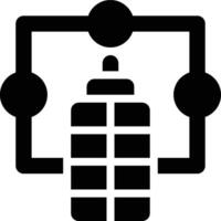 ERP System, Enterprise System Glyph Solid Icon vector