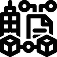 Blockchain ERP Outline Icon vector