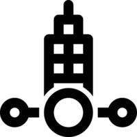 Enterprise Central Component, ERP Network Outline Icon vector