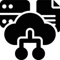 Cloud Server, Cloud Storage Glyph Solid Icon vector