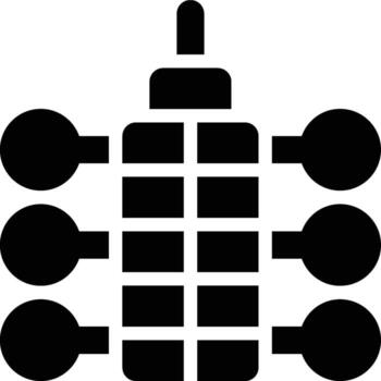 empresa central componente, erp arquitectura glifo sólido icono vector