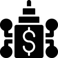 Enterprise Central Component, ERP System Glyph Solid Icon vector